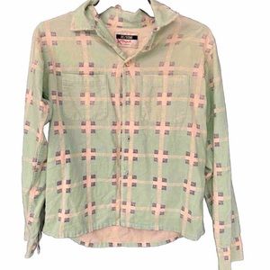 REDONE Women’s Blue Button Up Long Sleeve Shirt Size Small